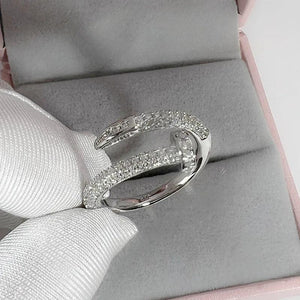 Uilz Adjustable Nail Rings Punk Cubic Zirconia Finger Ring Daily Jewelry