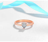 Tibetan Silver Heart CZ Gold Rings Women Engagement Wedding JZ222