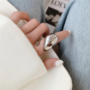 HUANZHI Distorted Water Droplets Ring for Women Party Jewelry