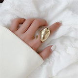 HUANZHI Distorted Water Droplets Ring for Women Party Jewelry