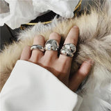 HUANZHI Distorted Water Droplets Ring for Women Party Jewelry