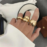HUANZHI Distorted Water Droplets Ring for Women Party Jewelry