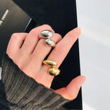 HUANZHI Distorted Water Droplets Ring for Women Party Jewelry