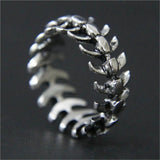 Fish Bone Ring Stainless Steel Men Boys Punk Ring