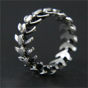 Fish Bone Ring Stainless Steel Men Boys Punk Ring