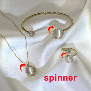 Opal Anti Stress Anxiety Rings Rotatable Spinner Necklace Bracelet