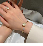 Opal Anti Stress Anxiety Rings Rotatable Spinner Necklace Bracelet