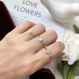 Stainless Steel Ring with Small Chain Zircon for Women LR021