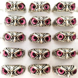 10pcs Cat Eye Owl Ring Vintage Silver Plate Alloy Wedding Enga