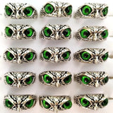 10pcs Cat Eye Owl Ring Vintage Silver Plate Alloy Wedding Enga