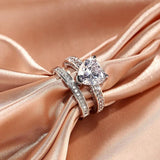 Women's Double-layer Ring Heart Shape Two-piece Jewelry