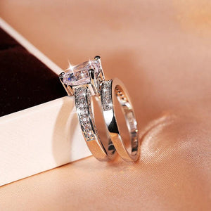 Women's Double-layer Ring Heart Shape Two-piece Jewelry