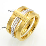 Zircon Stainless Steel Titanium Ring CZ Crystal Band