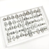20Pcs Stainless Steel Mixed Style Hollow Rings Heart Love Butterfly Flower Charm