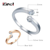 Kinel Hot 585 Rose Gold Double Round Zircon Wedding Ring