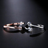 Kinel Hot 585 Rose Gold Double Round Zircon Wedding Ring