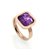 Colorful Crystal Stainless Steel Ring Size 6-9