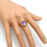 Colorful Crystal Stainless Steel Ring Size 6-9