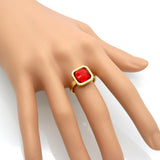 Colorful Crystal Stainless Steel Ring Size 6-9