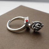 Vintage Silver Ring with Box - Rose Design