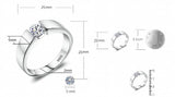 Unisex Allergy Tibetan Silver Ring with Zirconia Solitaire Wedding Band