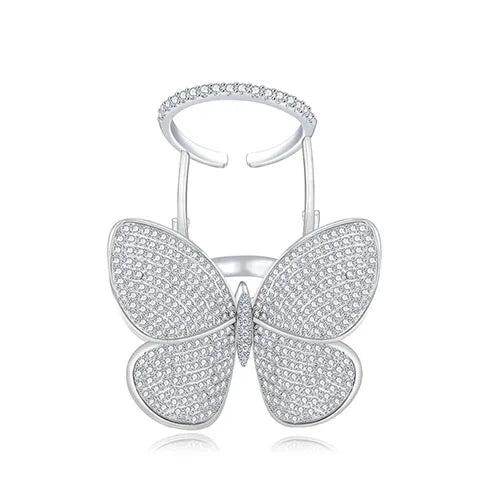 Teen Butterfly Wedding Rings, CZ Jewelry for Christmas Party