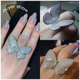 Teen Butterfly Wedding Rings, CZ Jewelry for Christmas Party