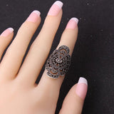 Hollow Flower Rhinestone Ring Antique Jewelry