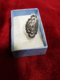 Hollow Flower Rhinestone Ring Antique Jewelry
