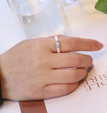 Ceramic Ring with CZ Stone Wedding Band Women Jewelry