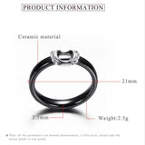 Ceramic Ring with CZ Stone Wedding Band Women Jewelry