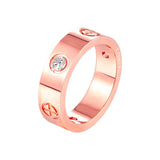 Cross CZ Crystal Rings Stainless Steel Lover Ring for Women Men