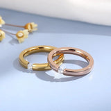 Stainless Steel & Cubic Zirconia Finger Rings for Women