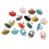 Adjustable Size Oval Natural Stone Ring - Rose Quartz Agate