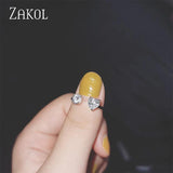 Ladies Engagement Shining CZ Love Ring FSRP2223
