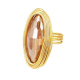 Boho Crystal Beads Wire Finger Ring