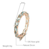 Rose Gold Zircon Ring Wedding Party Crystal Jewelry