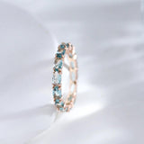 Rose Gold Zircon Ring Wedding Party Crystal Jewelry