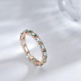 Rose Gold Zircon Ring Wedding Party Crystal Jewelry