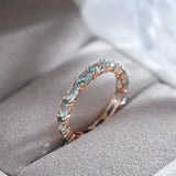 Rose Gold Zircon Ring Wedding Party Crystal Jewelry