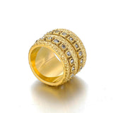 Vintage Stainless Steel Roman Double Row Ring Classic Jewelry