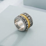 Vintage Stainless Steel Roman Double Row Ring Classic Jewelry