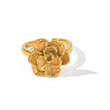 Uworld Rose Ring Stainless Steel Vintage Charm Jewelry Waterproof
