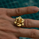 Uworld Rose Ring Stainless Steel Vintage Charm Jewelry Waterproof