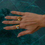 Uworld Rose Ring Stainless Steel Vintage Charm Jewelry Waterproof