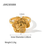 Uworld Rose Ring Stainless Steel Vintage Charm Jewelry Waterproof