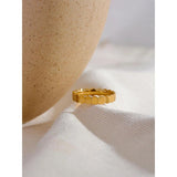 Stainless Steel Round Texture Ring Charm Jewelry