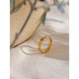 Stainless Steel Round Texture Ring Charm Jewelry