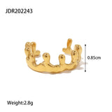 Youthway Irregular Metal Texture Open Ring Stainless Steel PVD Plated 18K Women