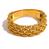 316l Stainless Steel 18K Plated Ring for Women